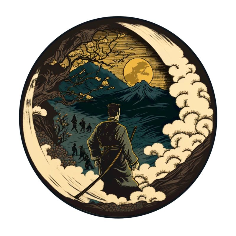 Nr. 7 : Japanischer Art Samurai Fighter Ukiyo_e Stil