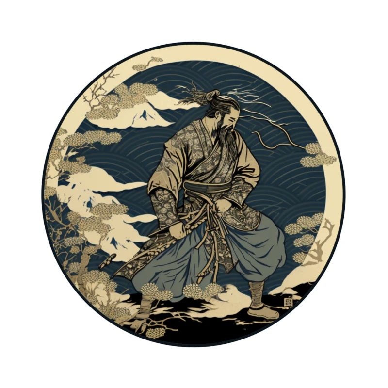Nr. 11 : Japanischer Kunst-Samurai-Kämpfer Ukiyo_e Stil