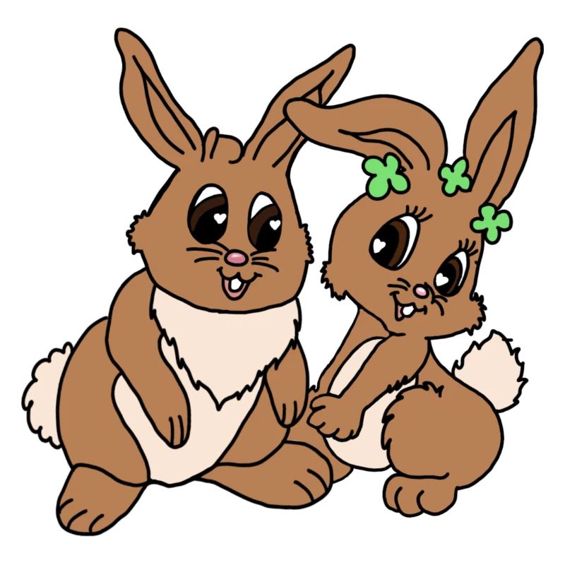 Couple de lapins de Pâques