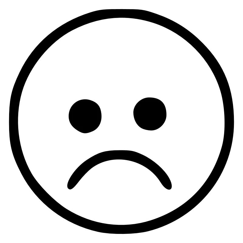 Emoji schets triest zwart