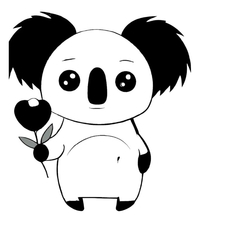 Panda de dessin animé mignon mais triste