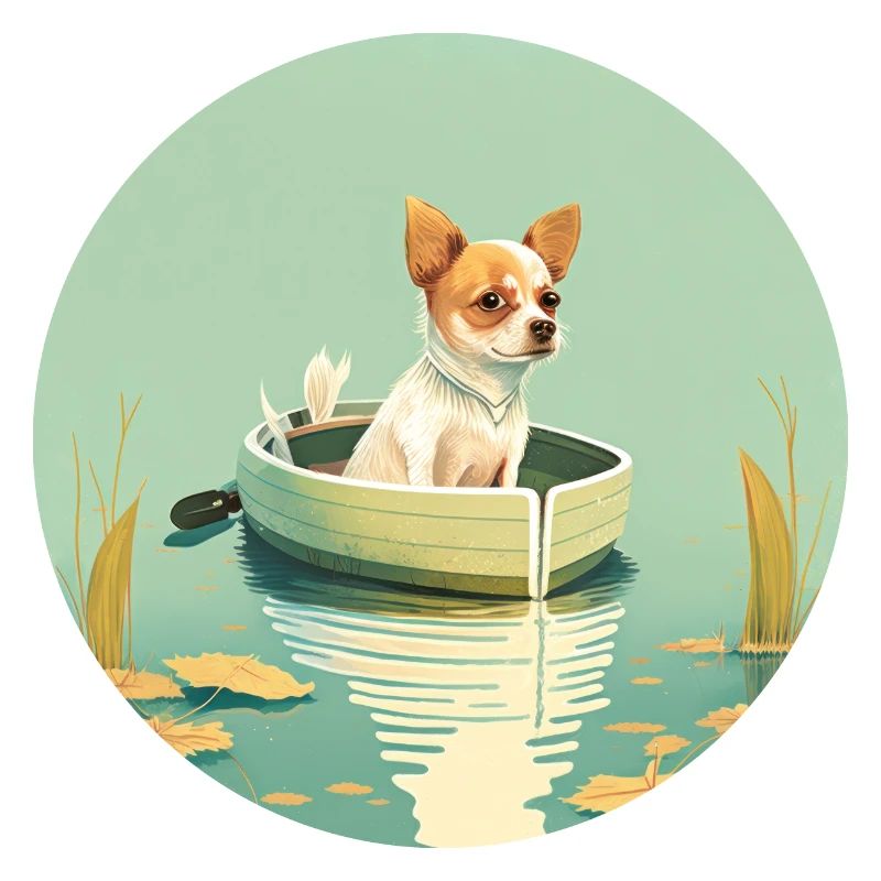 Chien dans un lac