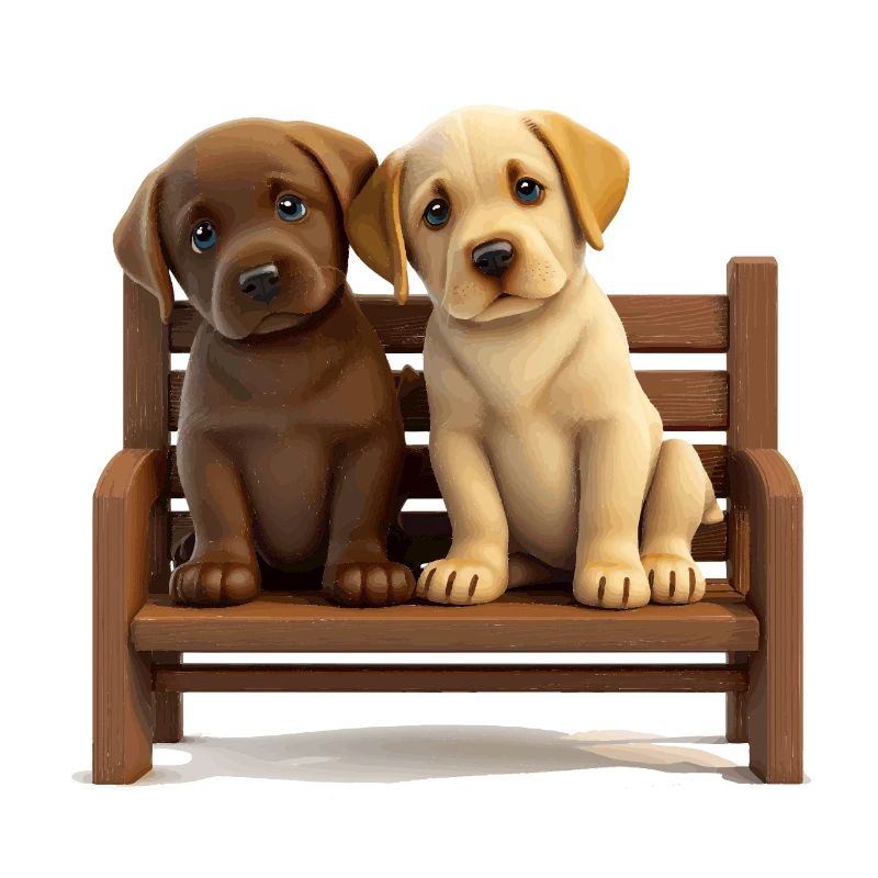 2 labradors en banque