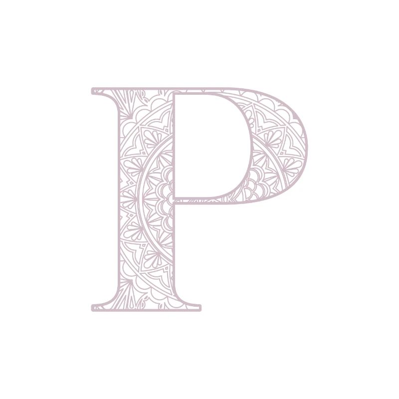 Mandala Monogram Initial in Dusky Pink - Letter P