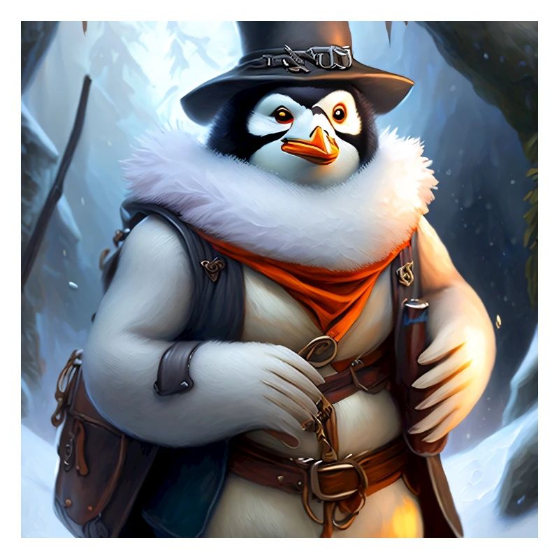 Pinguin Krieger im Winter