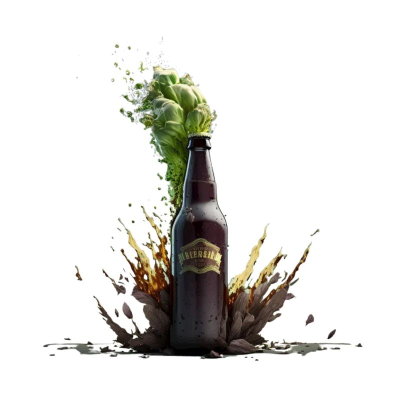 Hopfen Explosion in der Craft Bier Flasche