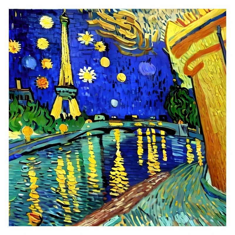 Paris tour Eiffel van gogh