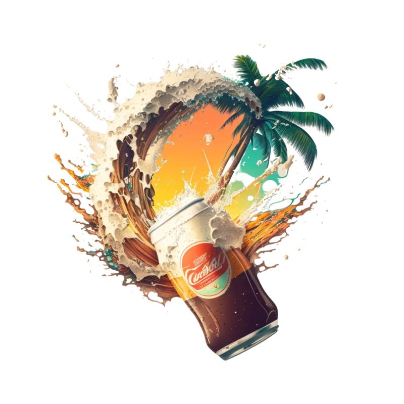Sommer Urlaub unter Palmen mit Bier