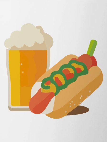 Bier und Hot Dog