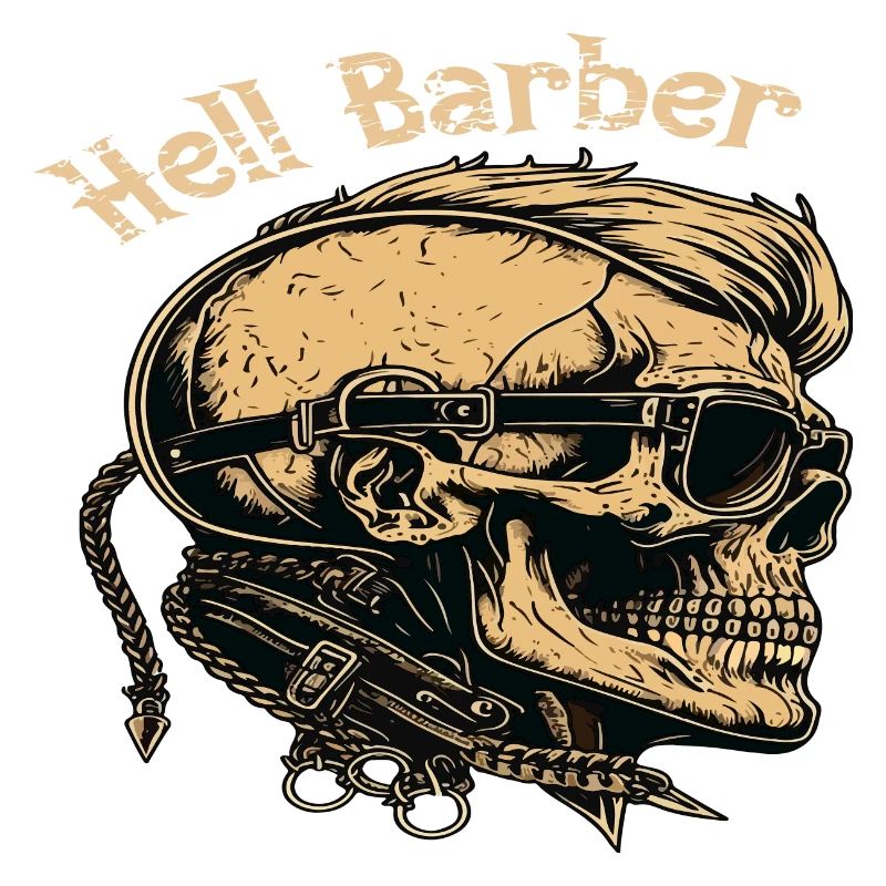 Hell Barber Skull Totenkopf