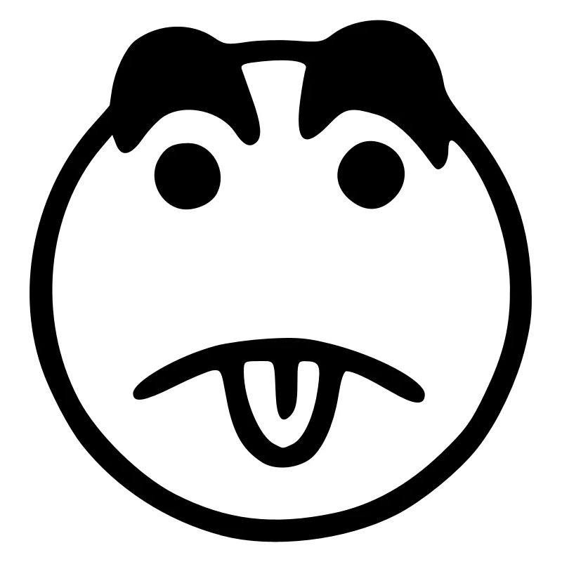 Emoji schets triest zwart
