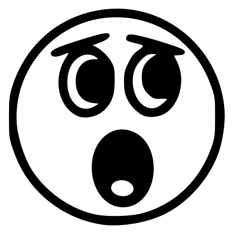 Emoji sketch effrayé noir
