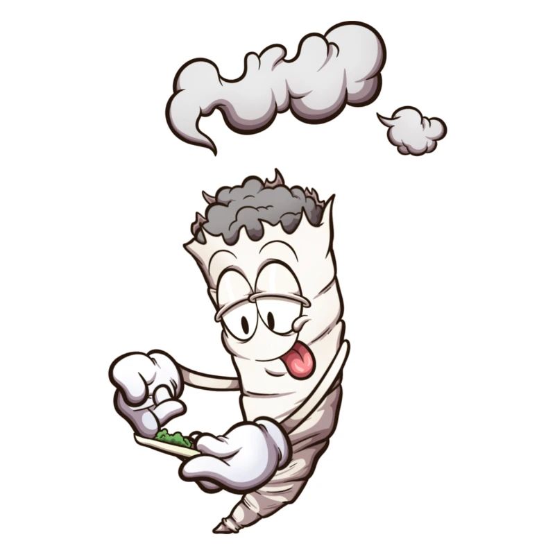 Lustiger Cartoon Joint rollt einen Joint