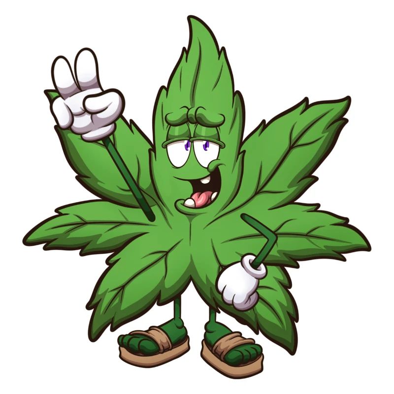 Weed Leaf With Peace Sign