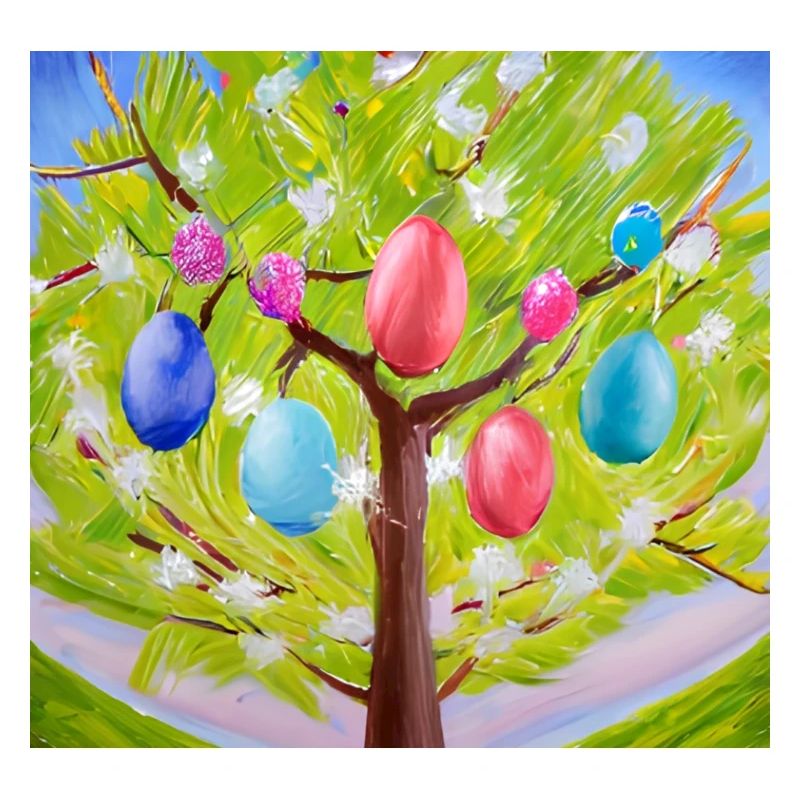 Arbre à œufs coloré