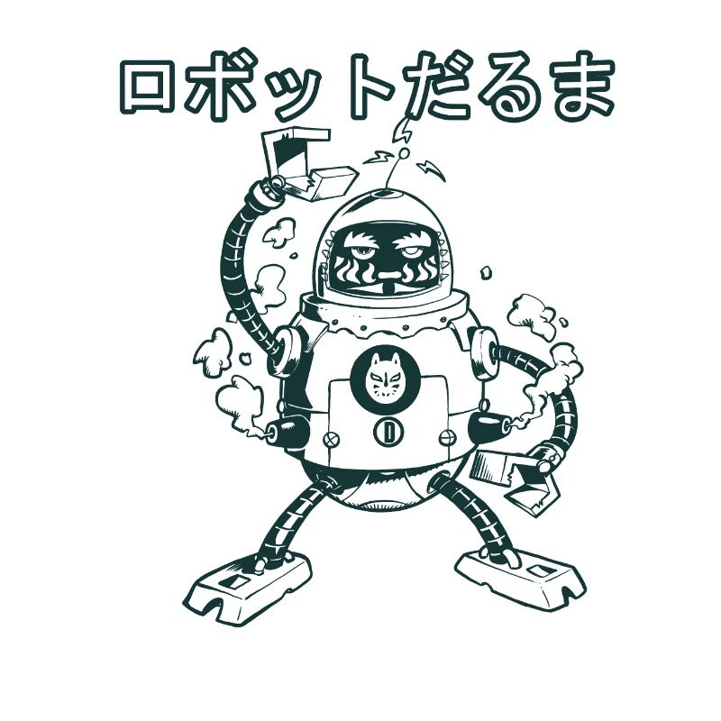 Daruma Robot (noir et blanc)
