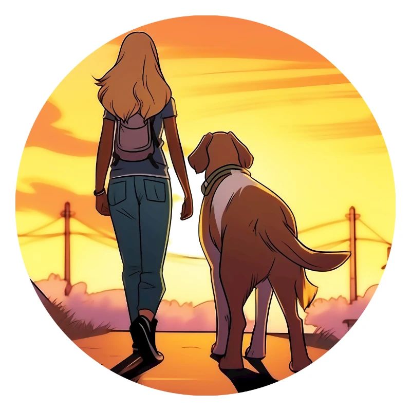 Femme blonde avec chien dans le parc