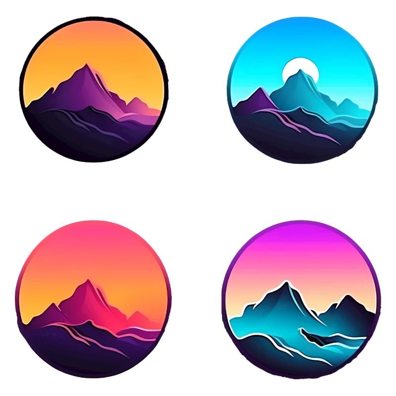 Mountain Landscape Geometric Art