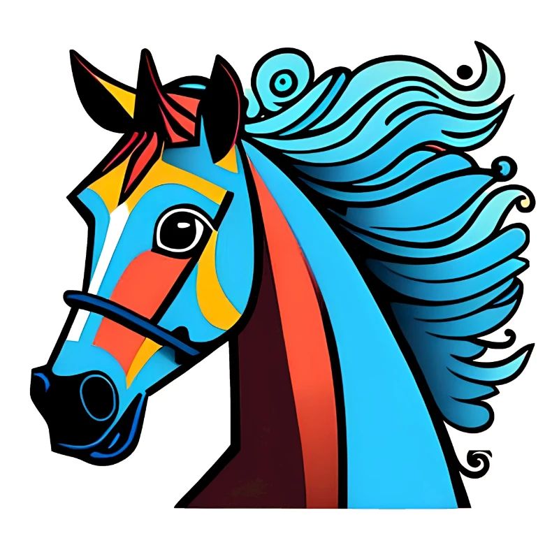 Portrait de cheval coloré