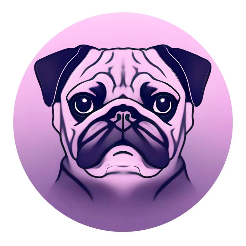 colored pug in a circle