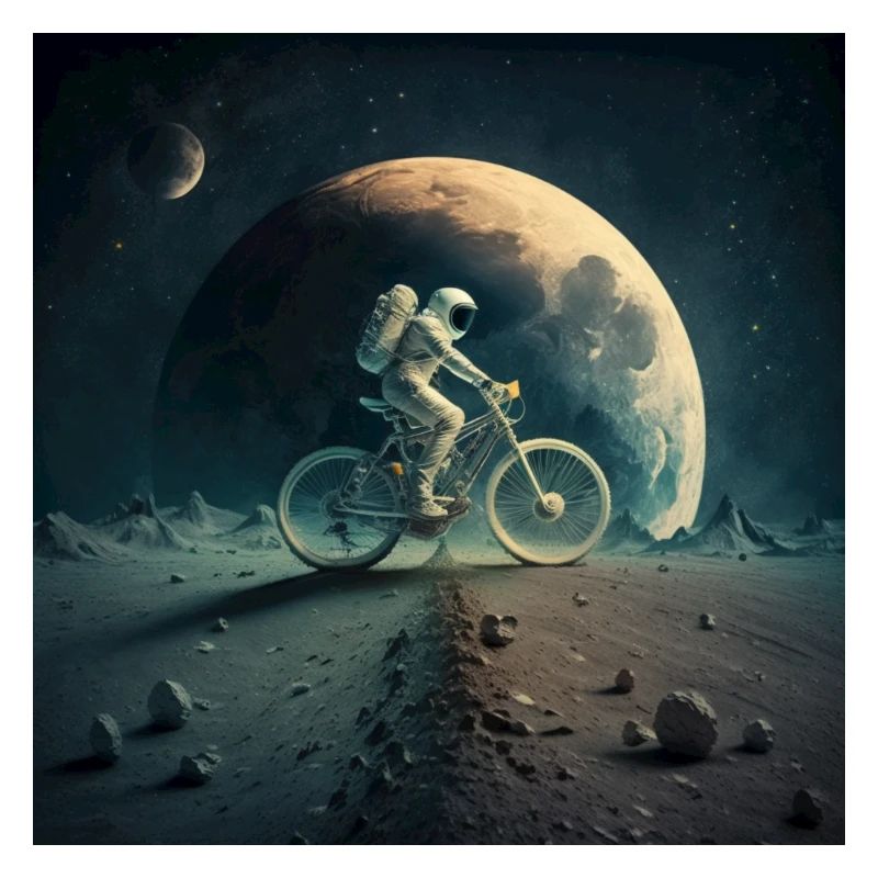 Biker on the moon