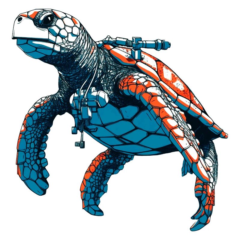 Schildkröte hat als Hobby Tauchen