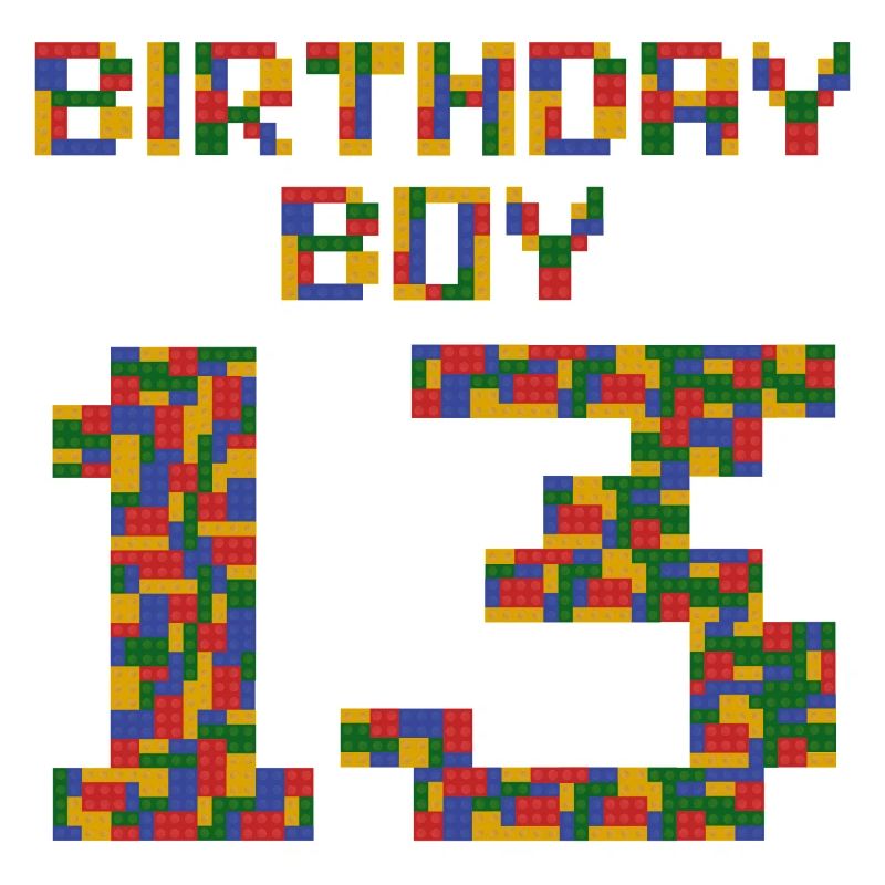 Mignon 13th Birthday Gift 13 ans Bâtiment en bloc