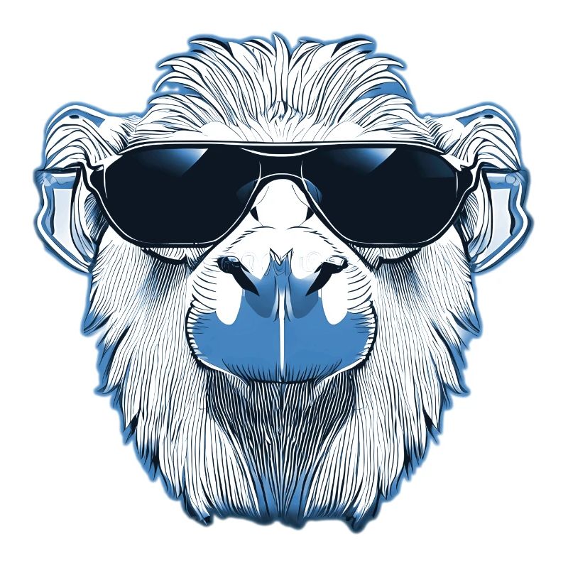 Cool llama with sunglasses blue