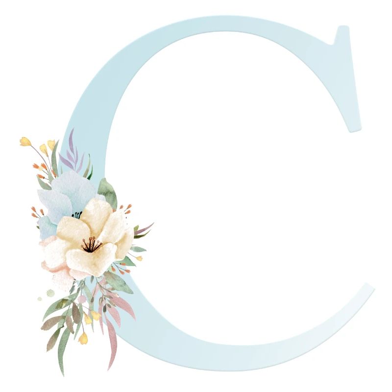 Customizable Monogram C Floral