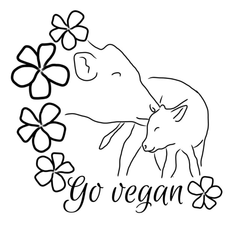 Go vegan-Mutterliebe Kuh