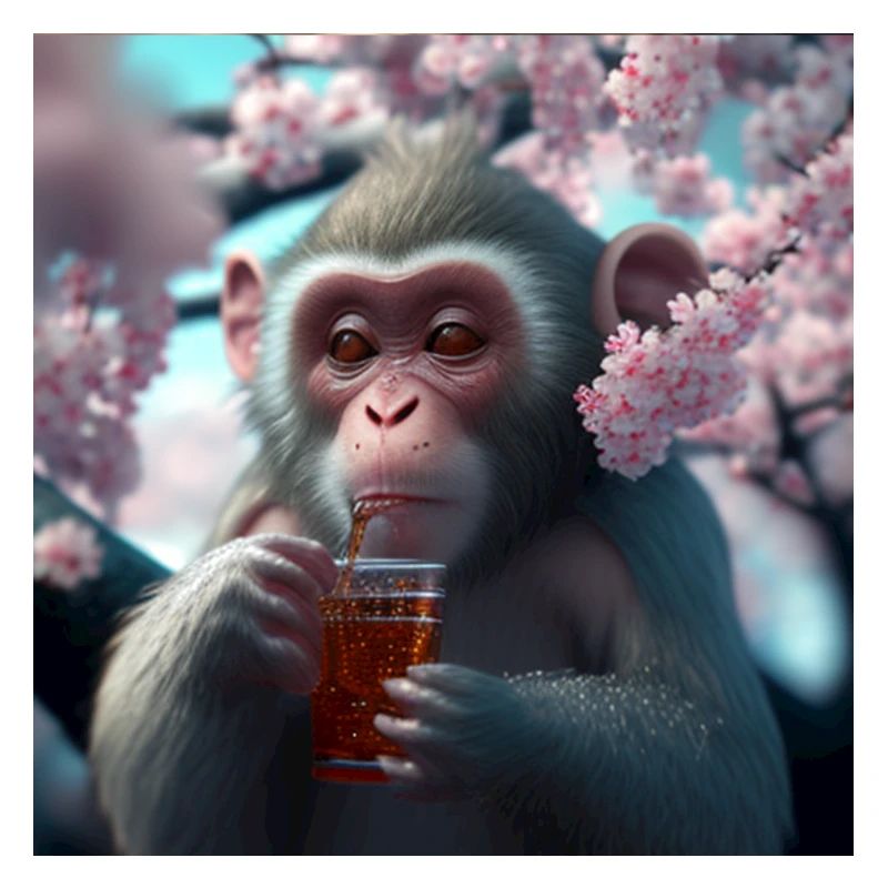 Monkey with drink gift