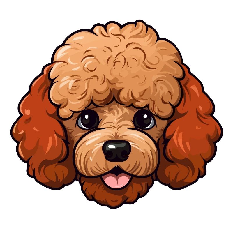 Dwarf Poodle Head: Comic Cartoon Dog Gift