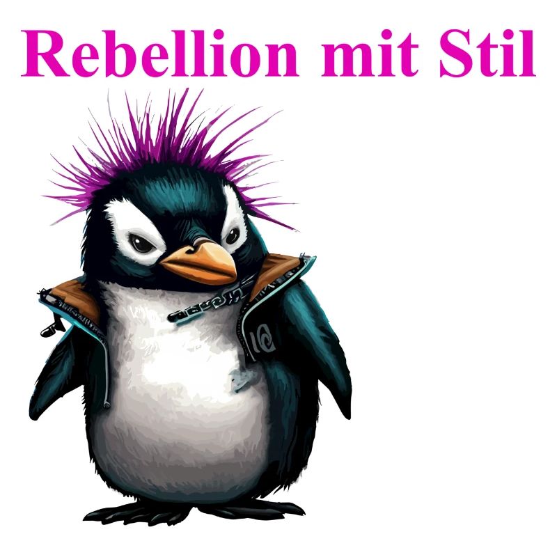 Rebellion mit Stil Pengu Punk Geschenk Kunst