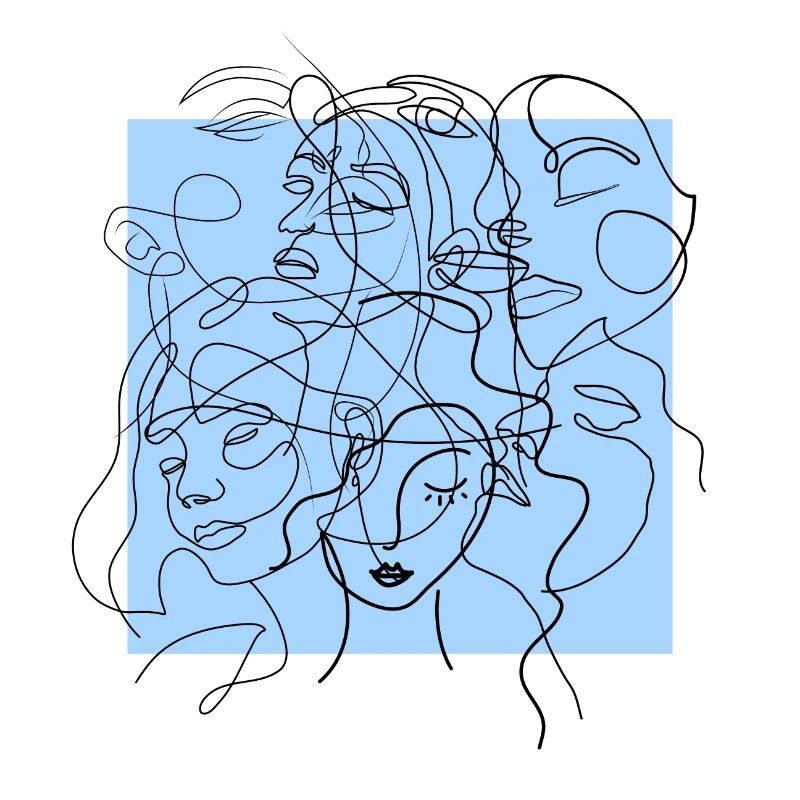 Gesichtslinie blau