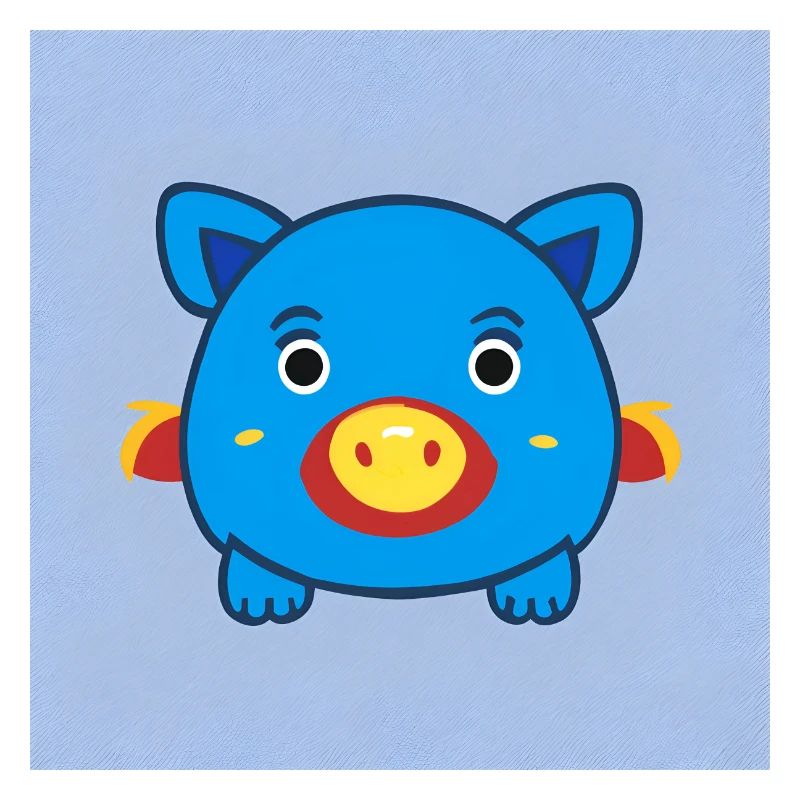 Petit cochon bleu mignon