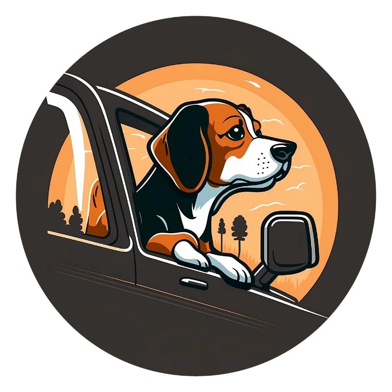 Netter Hund, der aus einem Auto schaut