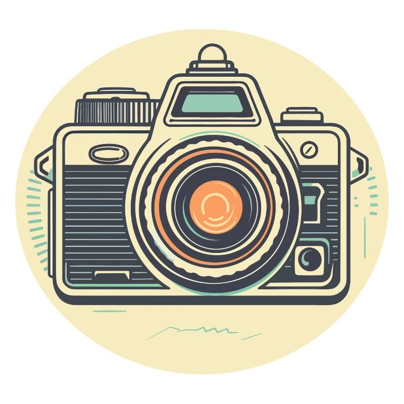 Illustration du logo rétro de la caméra