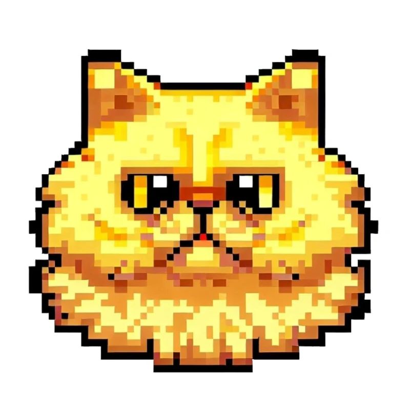 Perserkatze Negan im Pixeldesign