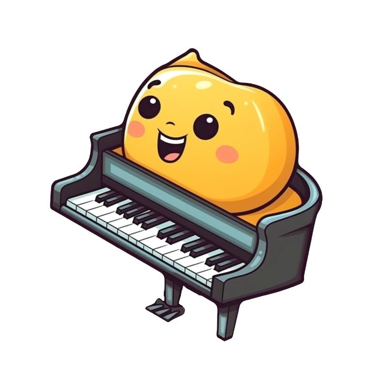 Piano in comic style