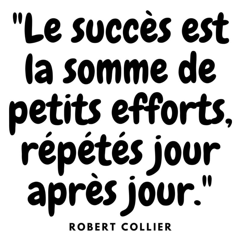 Le succès est la somme de petits efforts