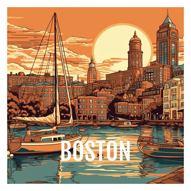 Boston au coucher du soleil