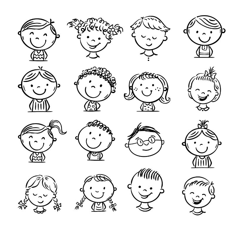 Illustration visage d’enfants