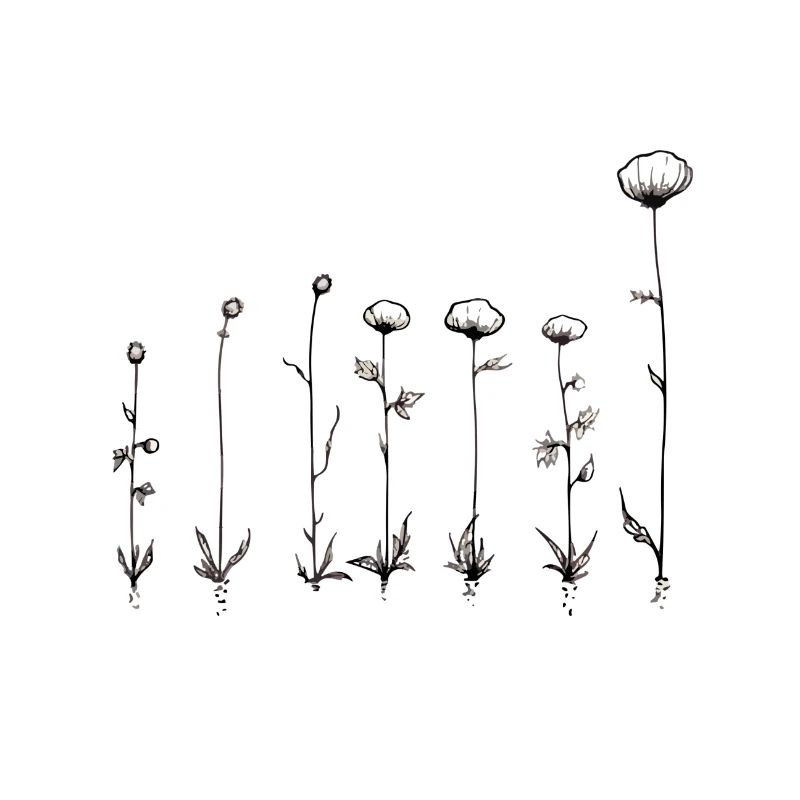 Serene lineare Blumenkunst
