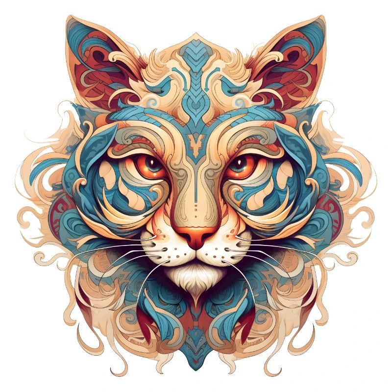 Chat tigre mandala
