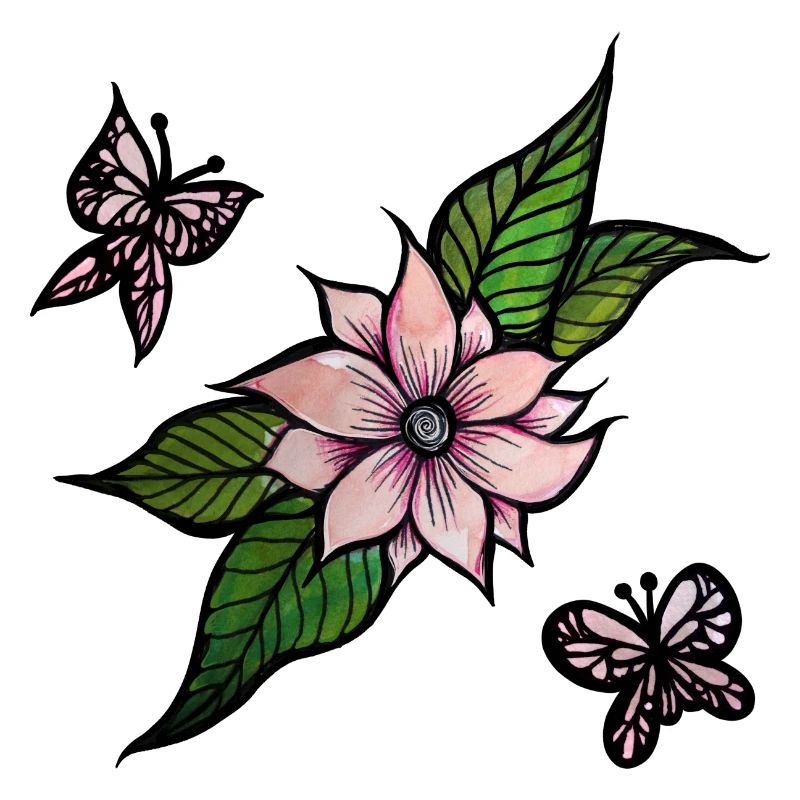 Fleurs et papillons