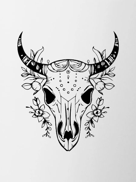 Crâne de vache Boho
