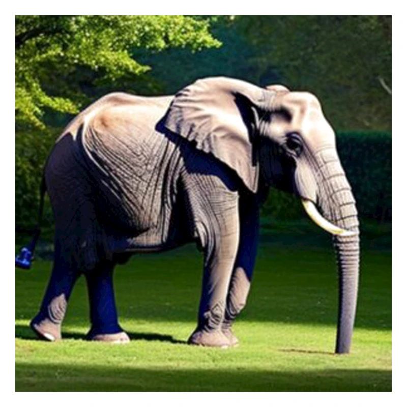 Éléphant dans un pré