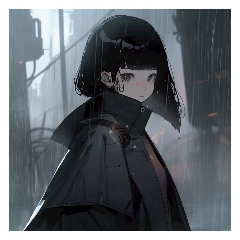 Neon Nocturne: Von Blade Runner inspiriertes Anime-Mädchen