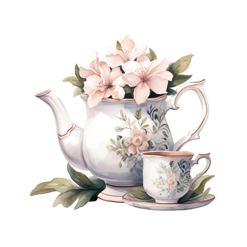 Théière aux fleurs