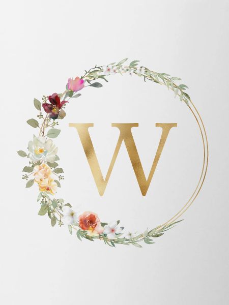 Personalisierbar Monogramm W Floral